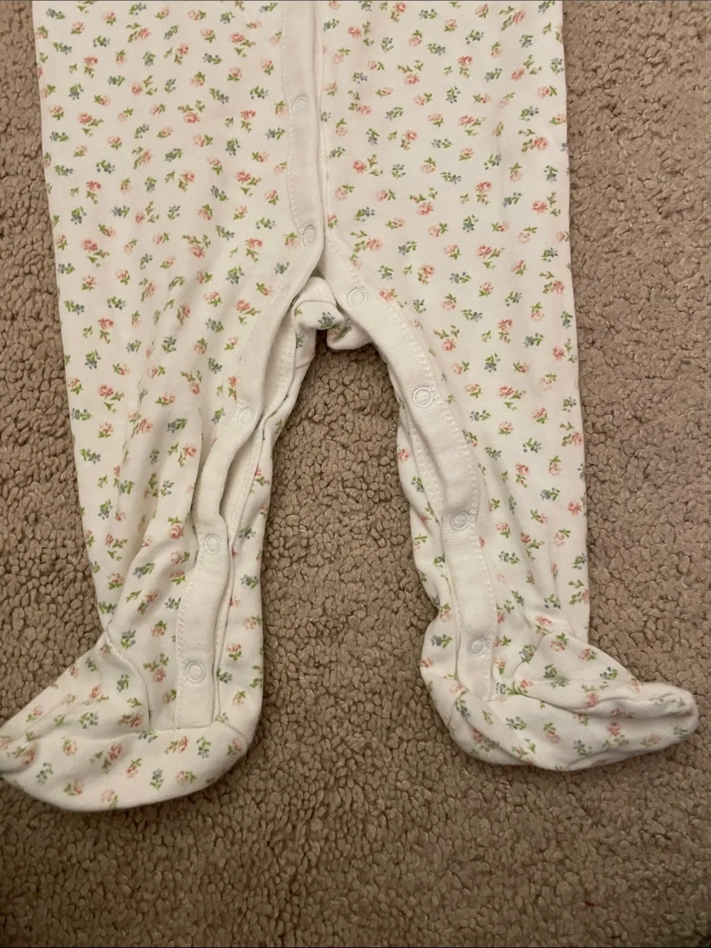 Ralph Lauren Cream Floral Footed One-Piece